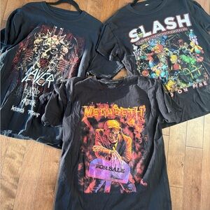 Slayer, Slash, Megadeth Band T-Shirts Set